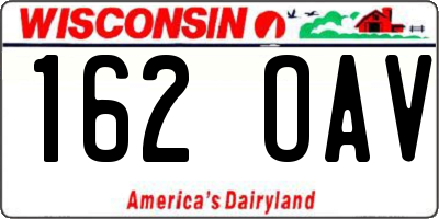 WI license plate 162OAV