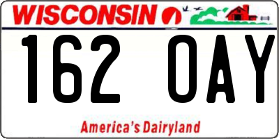 WI license plate 162OAY
