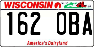 WI license plate 162OBA