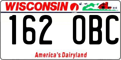 WI license plate 162OBC