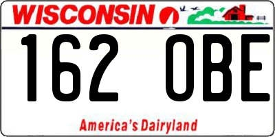 WI license plate 162OBE