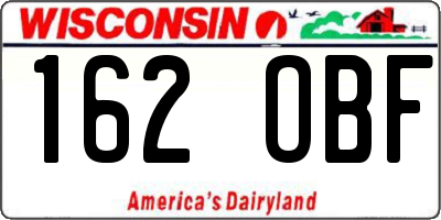 WI license plate 162OBF