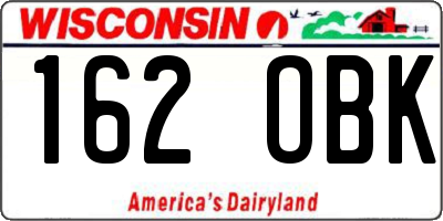 WI license plate 162OBK