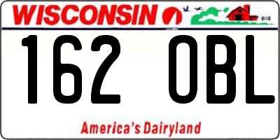 WI license plate 162OBL