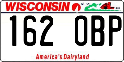 WI license plate 162OBP
