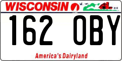 WI license plate 162OBY