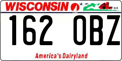WI license plate 162OBZ