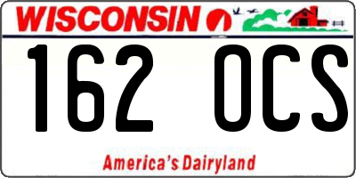 WI license plate 162OCS