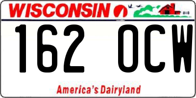 WI license plate 162OCW