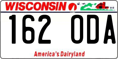 WI license plate 162ODA