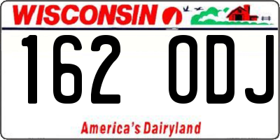 WI license plate 162ODJ