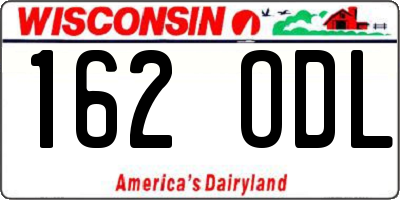 WI license plate 162ODL