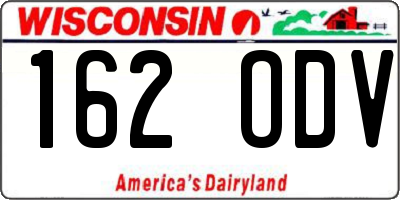 WI license plate 162ODV