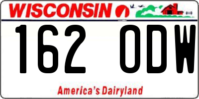 WI license plate 162ODW
