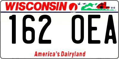 WI license plate 162OEA