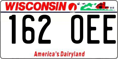 WI license plate 162OEE