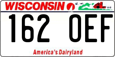 WI license plate 162OEF