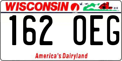 WI license plate 162OEG