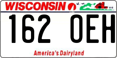 WI license plate 162OEH
