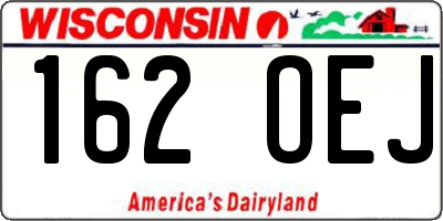 WI license plate 162OEJ