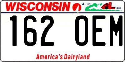 WI license plate 162OEM