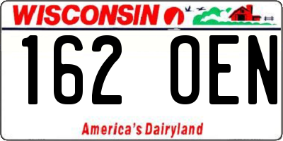 WI license plate 162OEN