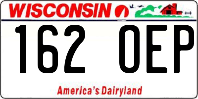 WI license plate 162OEP