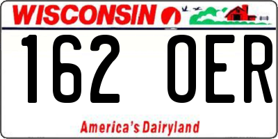 WI license plate 162OER