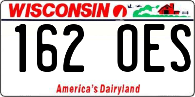 WI license plate 162OES