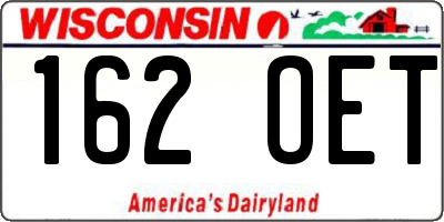 WI license plate 162OET