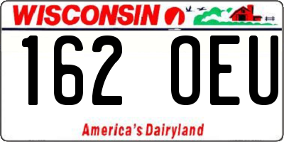 WI license plate 162OEU