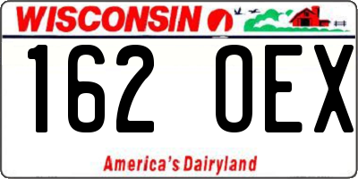 WI license plate 162OEX