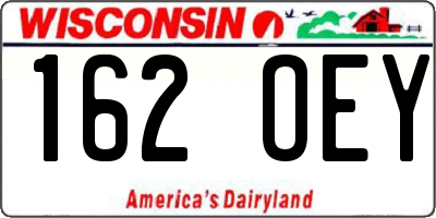 WI license plate 162OEY