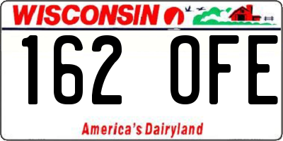 WI license plate 162OFE