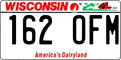 WI license plate 162OFM