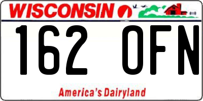 WI license plate 162OFN