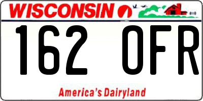 WI license plate 162OFR