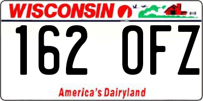 WI license plate 162OFZ