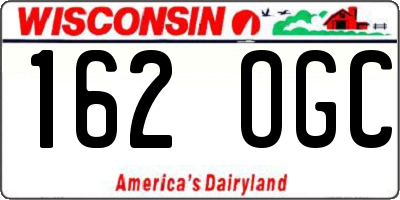 WI license plate 162OGC
