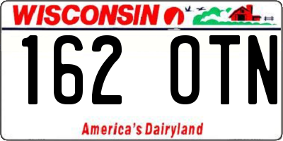 WI license plate 162OTN