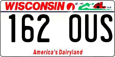 WI license plate 162OUS