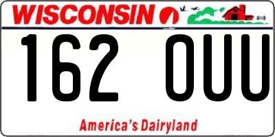 WI license plate 162OUU
