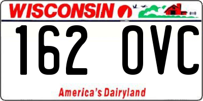 WI license plate 162OVC