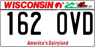 WI license plate 162OVD
