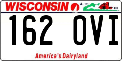 WI license plate 162OVI