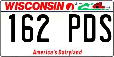 WI license plate 162PDS