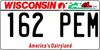 WI license plate 162PEM
