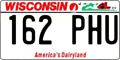 WI license plate 162PHU