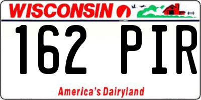 WI license plate 162PIR