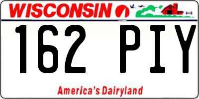 WI license plate 162PIY